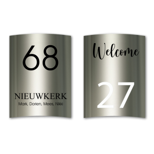 RVS naambord belettering nieuwe stijl 20×15 cm (1407)