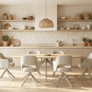 Eettafel semi deens ovaal met tapse spinpoot – Sand