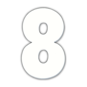 Huisnummer bestellen basic blokletter wit 100 mm. (art.2002)