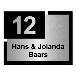 RVS / Perspex naambord 22×17 cm (art. 241)