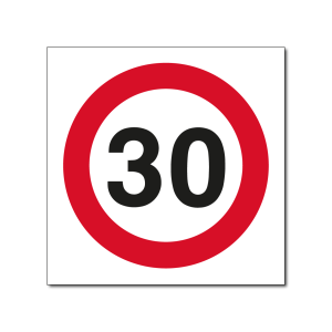 30km per uur bord / sticker (DRO172)