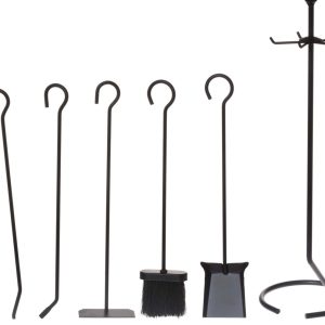 Mustang houtkachel gereedschap/schoonmaak set 5 delig
