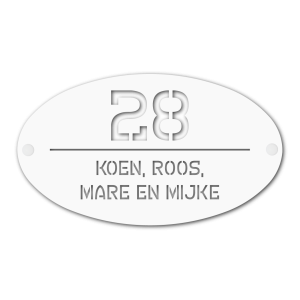 Naambordje Voordeur Matwit