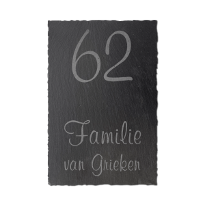 Leisteen naambord graveren