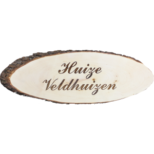 Naambord Boomschijf – 600 x 220 mm (art 1505)