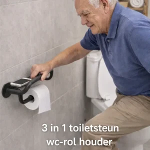 3 in 1 toiletsteun, wc-rol houder, telefoonhouder