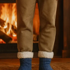 Gevoerde Anti Slip Thermosokken – Blauw