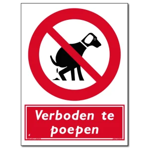 Bordje verboden te poepen voor honden (DRO46)