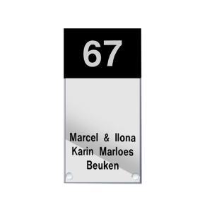 Naambord Acrylaat Perspex – Gravoglas (art. 1156)