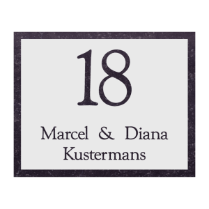 Naambord natuursteen – Belgisch hardsteen 250×200 mm (565C)