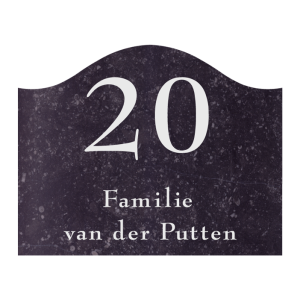 Naambord natuursteen – Belgisch hardsteen 240×190 mm (566A)