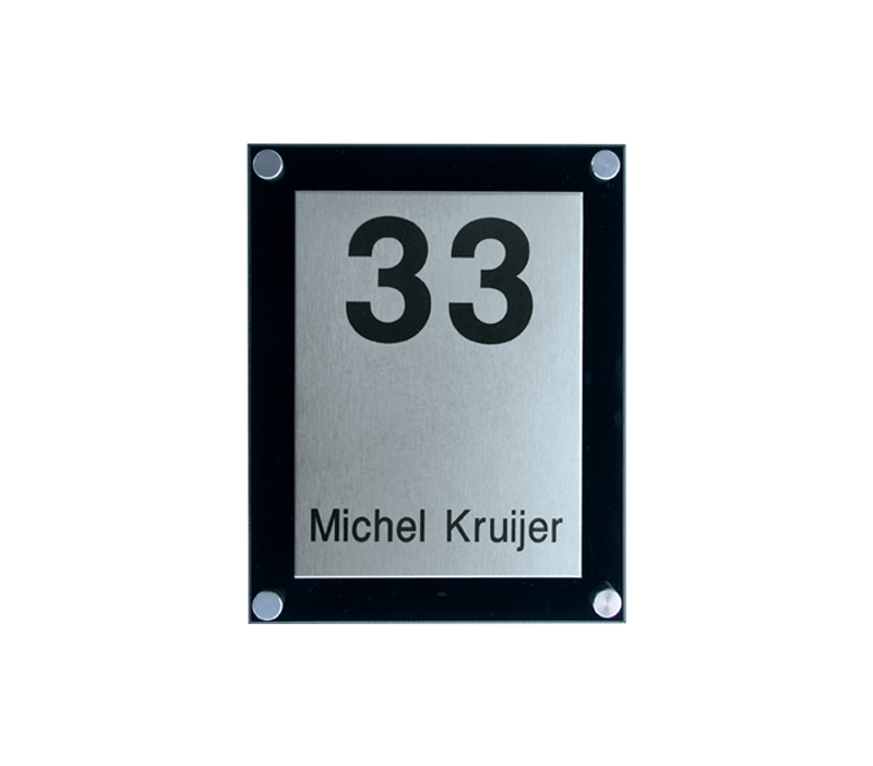 RVS / Perspex naambord 15×20 cm (666) - Afbeelding 2