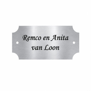 Naambordje voordeur RVS rechthoek