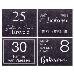Naambord natuursteen – Belgisch hardsteen Nieuwe stijl 250×200 mm (591)