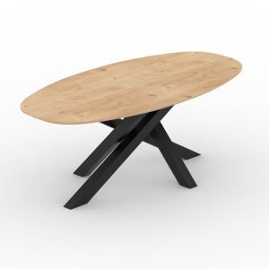 Eettafel semi ovaal met twist