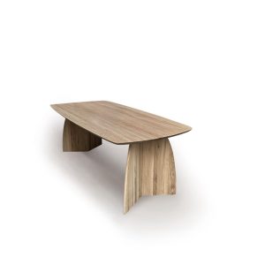 Eettafel Deens ovaal met schuin V houten onderstel