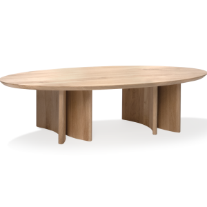 Eikenhouten salontafel ovaal halve maan