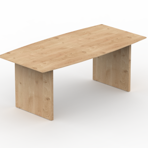 Eettafel half ovaal met blok