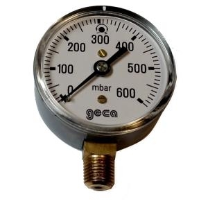 Lage druk manometer 0 – 600 mbar met 1/4 buiten aansluiting - Afbeelding 2