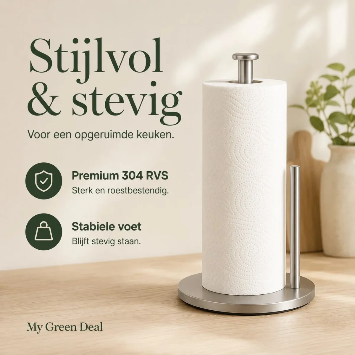 RVS Keukenrolhouder 30 cm - Afbeelding 4