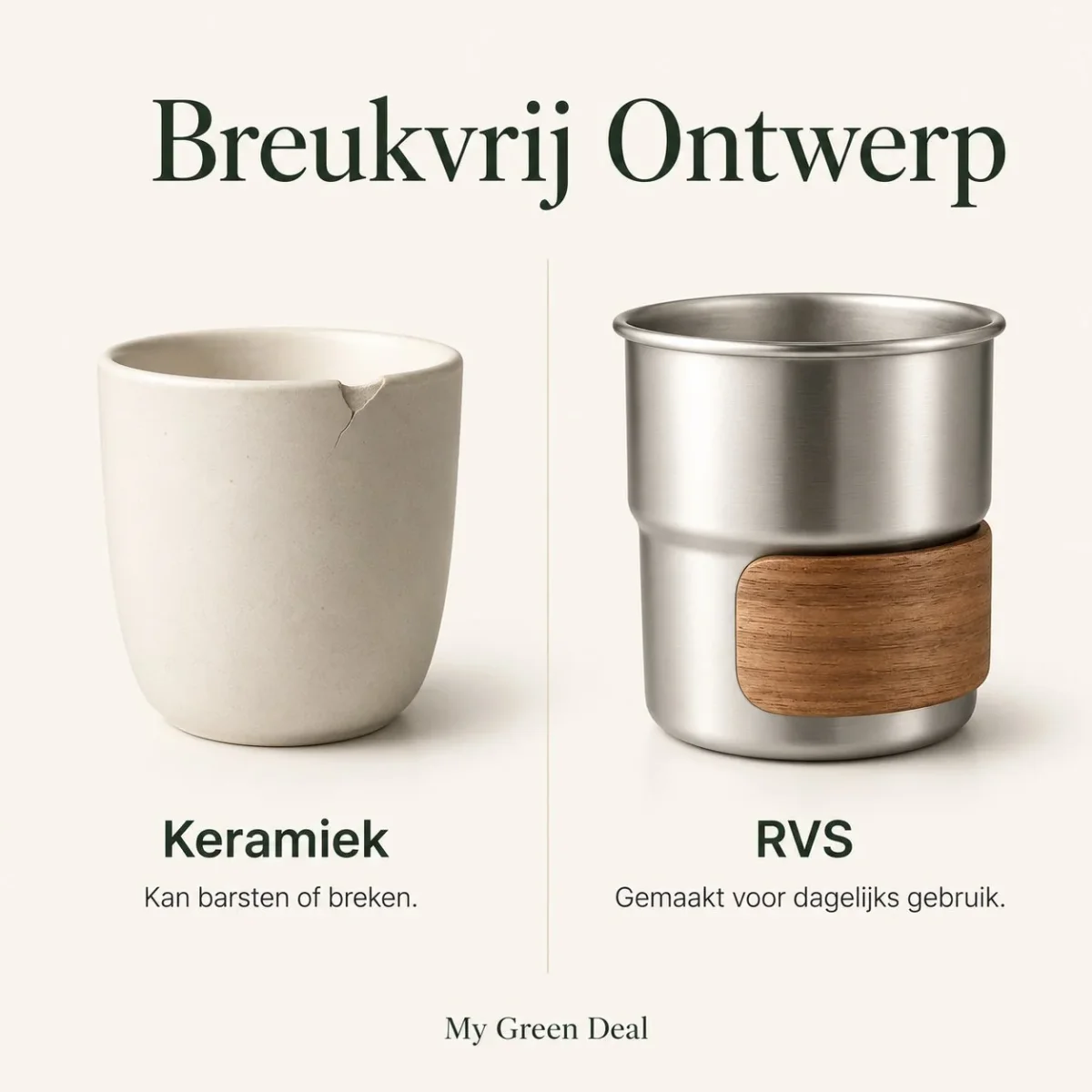 RVS koffiekopjes met hout van 4 Zilver - 280ML - Afbeelding 7