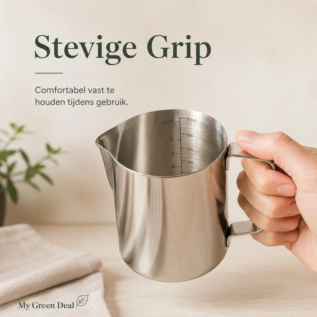 RVS Melkkan Zilver 350ml – Barista Pitcher - Afbeelding 5