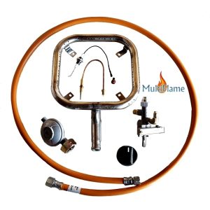 RVS vierkante universele vuurtafel brander set